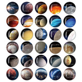 BIROYAL 30 Pieces Solar System Magnets - Solar System Space - Astronomy Magnets - Fridge Magnets for Children - Planet Space Magnet Set - Mini Magnets for Whiteboard - Fridge Magnets